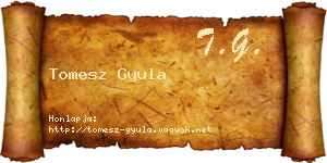 Tomesz Gyula névjegykártya